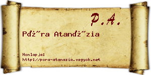 Póra Atanázia névjegykártya
